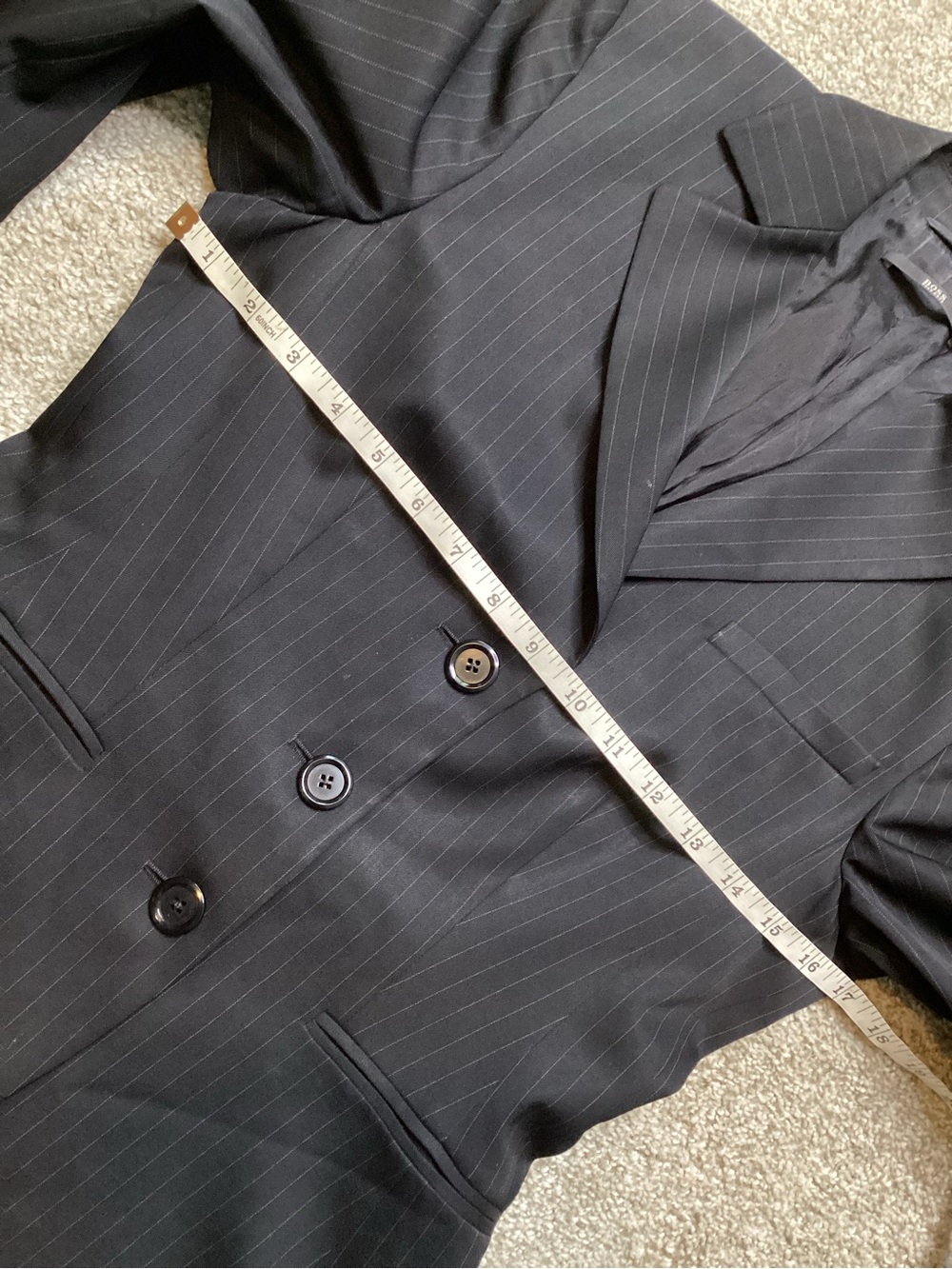 Hugo Boss Women’s Pinstriped Blazer Jacket Coat Black 6 Small - Picture 4 of 11